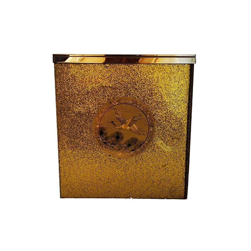Gold Coffin Urn Box With Gold Trim factory